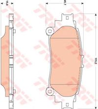 Колодки тормозные задние дисковые к-кт для Toyota Highlander III 2013-2019 GDB3497 Trw/Lucas