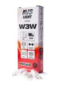 Лампа подсветки W3W 24V 3W "AVS" Vegas (W2,1x9,5d) a78332s Avs Industrial Co