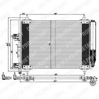 Радиатор кондиционера (осушитель) PEUGEOT 307, 307 CC, 307 SW 1.4D-2.0D 08.00-12.09 TSP0225537 Delphi