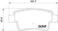 Колодки тормозные задние дисковые к-кт для Fiat Punto III/Grande Punto (199) 2005> 2434901 Textar