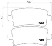Колодки тормозные задние дисковые к-кт для Opel Insignia 2008-2017 2442102 Textar