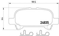 Колодки тормозные задние дисковые к-кт для Toyota Solara 2003-2009 2483501 Textar
