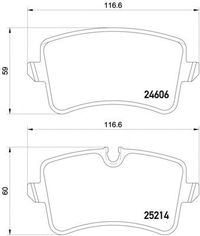 Колодки тормозные задние дисковые к-кт для Audi A8 [4H] 2010-2017 2521401 Textar