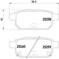 Колодки тормозные задние дисковые к-кт для Suzuki Vitara 2015> 2525801 Textar