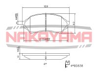 Торм. колодки передние Mazda 323 BJ 1.3,1.5,1.6 98- p0344ny Nakayama