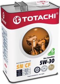 Полусинтетичес�кое моторное масло TOTACHI Eco Gasoline SN/CF 5W-30, 4л 4589904934865 Totachi