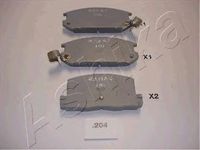 Комплект тормозных колодок, дисковый тормоз 51-02-204 Ashika