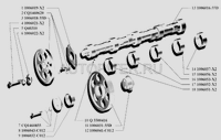 Вал промежуточный шестерни ГРМ Baw Fenix 1044 Евро 3 1006041-C012 1006041c012 Baw
