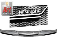 Дефлектор капота Mitsubishi Pajero Sport 2008–2015 (Серия "Art" черная) 2010011503269 CA-plastic