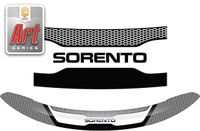 Дефлектор капота Kia Sorento 2012–2020 (Серия "Art" черная) 2010011507960 CA-plastic