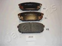 Колодки тормозные задние дисковые к-кт для Kia Sorento 2002-2009 PP-K03AF Japanparts