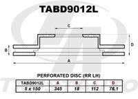 Тормозной диск (TA); TABD9012L tabd9012l TrustAuto