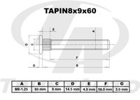 Шпилька опоры амортизатора (ТА); TAPIN8x9x60 tapin8x9x60 TrustAuto