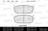 Колодки тормозные задние дисковые к-кт для Kia Sorento 2002-2009 E110167 Miles