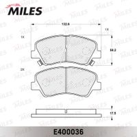 Тормозные колодки передние HYUNDAI ACCENT SB 11--, KIA RIO 11--, HYUNDAI ELANTRA SD 12--, VELOSTER S e400036 Miles