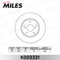 Тормозной диск передний T-TA COROLLA #E15#, #E18# 07-- [275mm] K000331 Miles