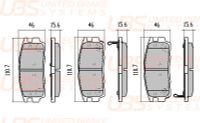 Колодки тормозные задние дисковые к-кт для Chevrolet Captiva (C140) 2011-2016 B1103030 UBS