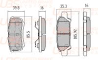 Колодки тормозные задние дисковые к-кт для Citroen C4 Aircross 2012-2017 BP1107006 UBS