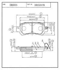 Колодки тормозные задние дисковые к-кт для Mazda CX 5 2012-2017 ib153178 Iberis