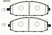 Комплект тормозных колодок J3601070 Nipparts