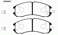Комплект тормозных колодок, дисковый тормоз J3603031 Nipparts