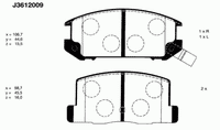 Колодки тормозные задние дисковые к-кт для Toyota MR II SW20 1989-2000 J3612009 Nipparts