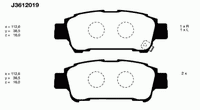 Колодки тормозные задние дисковые к-кт для Toyota Sienna II 2003-2010 J3612019 Nipparts