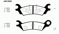 Комплект тормозных колодок, дисковый тормоз J3613000 Nipparts