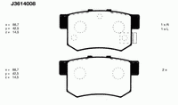 Колодки тормозные задние дисковые к-кт для Great Wall HOVER H6 2011-2017 J3614008 Nipparts