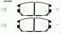 Колодки тормозные задние дисковые к-кт для Mitsubishi Space Wagon (N8,N9) 1998-2004 J3615007 Nipparts