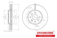 Диск тормозной OPEL COMBO 94-, MERIVA 03-10, dbd1374 Dynamatrix-Korea