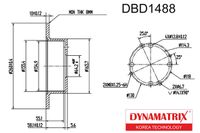 Диск тормозной HONDA ACCORD VII 98-03, DBD1488 Dynamatrix-Korea