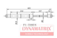 амортизатор капота (L465 мм, F320 N) DGS1387BT Dynamatrix-Korea