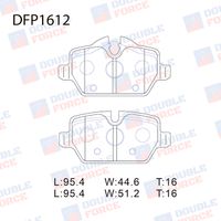 Колодки тормозные задние дисков�ые к-кт для Mini Countryman R60 2010-2016 dfp1612 Double Force