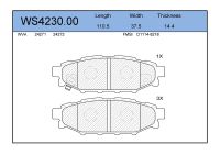 Колодки тормозные задние дисковые к-кт для Toyota GT86 2012> WS423000 Jeenice