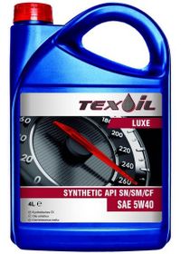 Синтетическое моторное масло TEX-OIL LUXE SAE 5w40 API SN/CF, 5 л mm10290 Texoil