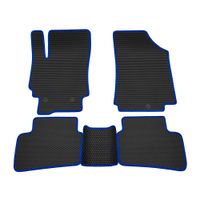 Коврик салонный EVA соты резиновый (черный) для Hyundai Creta (16-Н.В.) Синий кант 9120065103 Rezkon