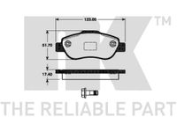 Колодки тормозные дисковые передние без датчиков износа с прижимной пластиной и аксессуарами / FIAT 222375 Nk