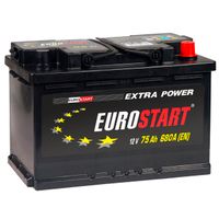 Аккумуляторная батарея EUROSTART Extra Power 75Ah R+, 680 A, 278x175x190 eu750 Eurostart
