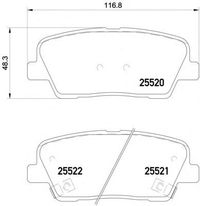 Колодки тормозные задние дисковые к-кт для Hyundai Genesis (BH) 2008-2014 MDB3267 Mintex