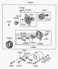 Подшипник генератора для Hyundai Tiburon 1996-2002 3733402500 Hyundai-Kia
