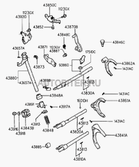 Вилка включения передачи для Hyundai Getz 2002-2010 4386128011 Hyundai-Kia