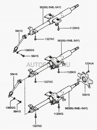 Колонка рулевая для Hyundai Accent II (+ТАГАЗ) 2000-2012 5631025000 Hyundai-Kia