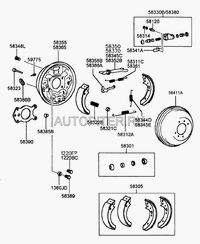 Р/к заднего тормозного цилиндра для Hyundai Accent II (+ТАГАЗ) 2000-2012 5830125A00 Hyundai-Kia