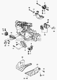 Кронштейн опоры двигателя задний "GM" Chevrolet Lanos 90304712 General Motors