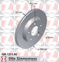 Тормозной диск 100.1211.00 Zimmermann