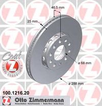 Тормозной диск 100.1216.20 Zimmermann