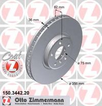 Тормозной диск 150.3442.20 Zimmermann