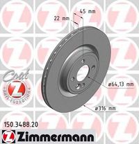 Тормозной диск 150.3488.20 Zimmermann