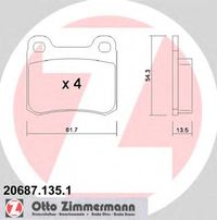 Комплект тормозных колодок, дисковый тормоз 20687.135.1 Zimmermann